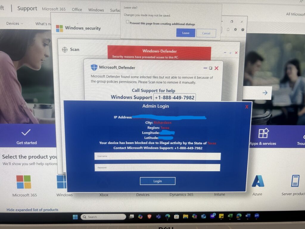 Alt Text for Image: If you haven't already, add descriptive alt text to that image for accessibility and SEO: alt="Example of a fake Microsoft scam pop-up on an unprotected computer"